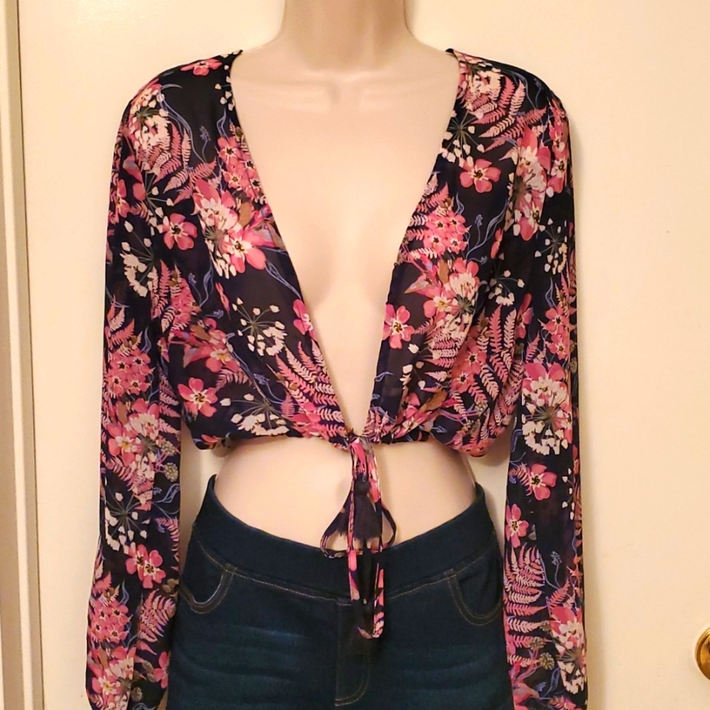 Sexy floral crop top